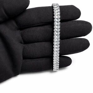 Swarovski Moisonatte Silver Crystal Baguette Tennis Bracelet
